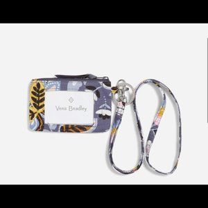 Vera Bradley Zip ID Case & lanyard Set- Charmont Meadow Print NWT